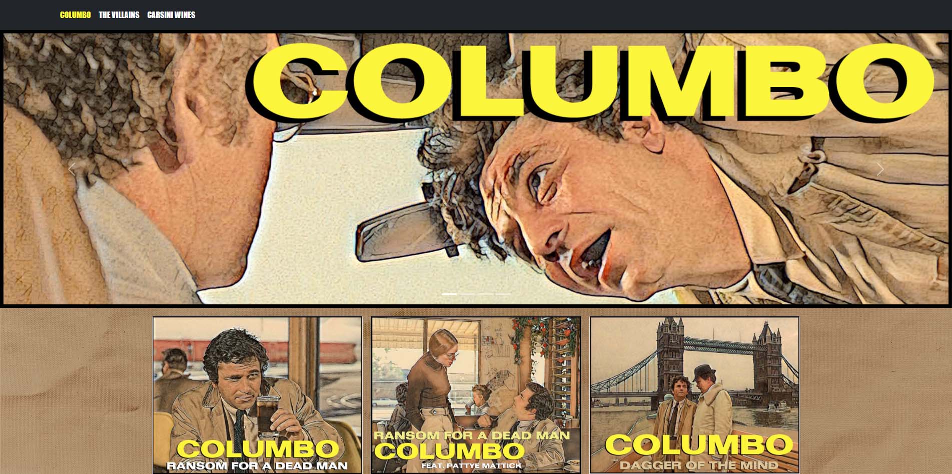 Columbo Villains.com - A fan-boy website we built out of our love for Columbo 