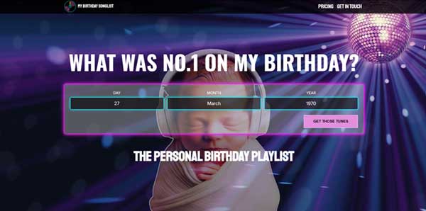 MyBirthdaysonglist website built by AdBeYo Web Design Glasgow